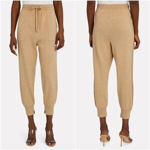 Frame Cashmere Lounge Jogger Drawstring Ribbed Cuffed in Carmel Heather SZ Small